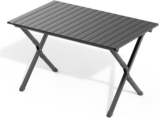 Opvouwbare campingtafel - Picknicktafel reistafel - Buitenactiviteiten organiseren - Lichtgewicht koolstofstaal - 90cm breed - Zwart