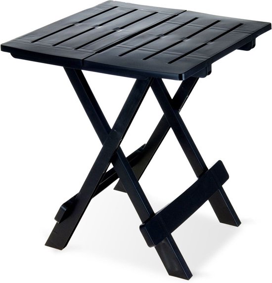 Opvouwbare Campingtafel Zwart 44x44x50 cm - Inklapbare Kampeertafel - Vouwtafel - Klaptafel - Opvouwbaar - Tuintafel - Buiten