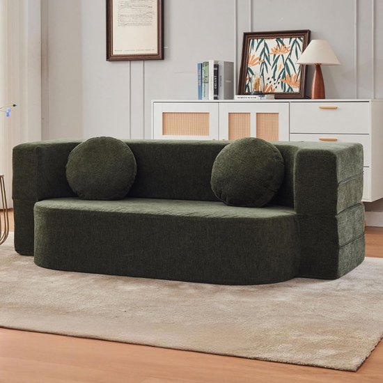 Opvouwbare Compressiebank voor Kleine Ruimtes - 2-in-1 Lounge en Slaapbed van Merkloos