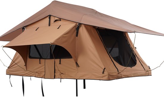 Opvouwbare daktent met harde schaal voor 2-3 personen, waterdicht en geschikt voor SUV's, Jeeps en vrachtwagens van Merkloos