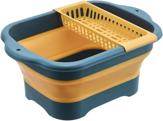 Opvouwbare Emmer - Wasbak Afdruiprek - Kamperen en Afwassen - Met Uitneembare Stop - 42 x 30 x 6 cm