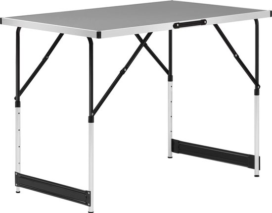 Opvouwbare en Verstelbare Campingtafel - Aluminium en MDF Tuintafel voor Binnen en Buiten van $
