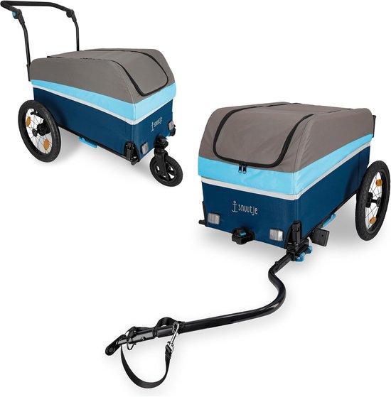 Opvouwbare fietsaanhanger 2-in-1 | Boodschappenhulp en transportwagen | Gemakkelijk te gebruiken en weerbestendig van Carqon