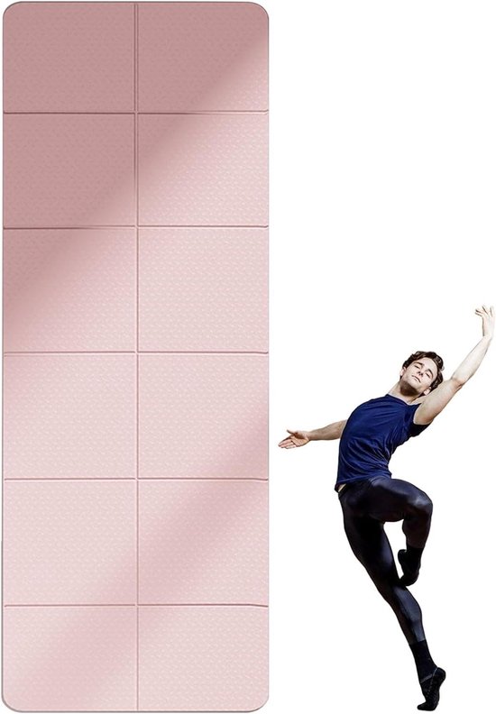 Opvouwbare fitnessmat, opvouwbare trainingsmat, lichte mat voor reizen, 183 x 61 x 0,3 cm grote trainingsmat voor yoga, pilates, stretching, vloer- en fitnesstraining