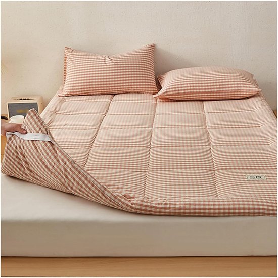 Opvouwbare Futon Matras - Vloer Slaapbank - Ruimte Besparen - Roll-Up Ontwerp - 90x200cm - Gedrukt