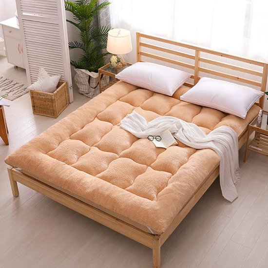 Opvouwbare Futonmatras - Draagbare Vloermatras - Comfortabel Slapen - Huidvriendelijke Stof - 120 x 200 cm - Kameel