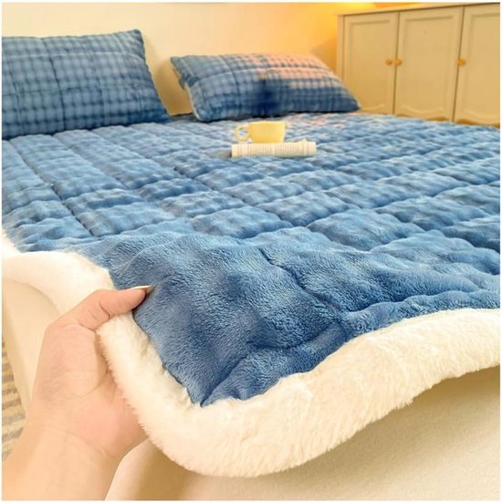 Opvouwbare futonmatras - Japanse vloerbed - Veelzijdig slapen - Ademend en zacht - 200 x 220 cm - Fluweel
