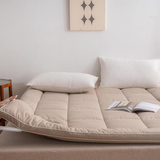 Opvouwbare Futonmatras - Japanse Vloermatras Slaapkussen - Kamperen en Reizen - Antislip Ontwerp Stabiliteit - 120x200 cm - Kaki