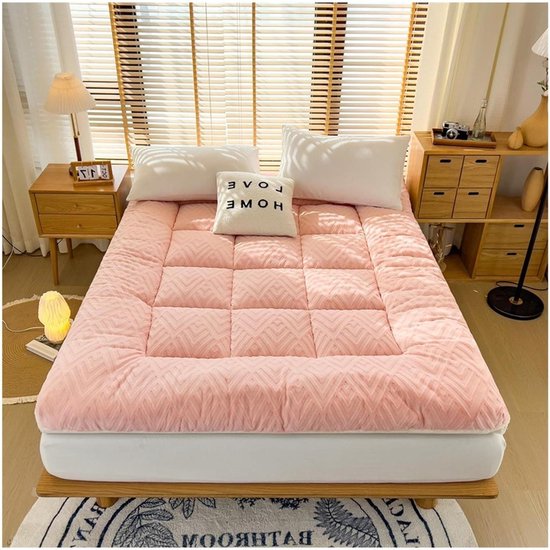 Opvouwbare Futonmatras - Oprolbare Matras - Ruimtebesparend Slapen - Ademend All-Season Comfort - 120 x 200 cm - Roze