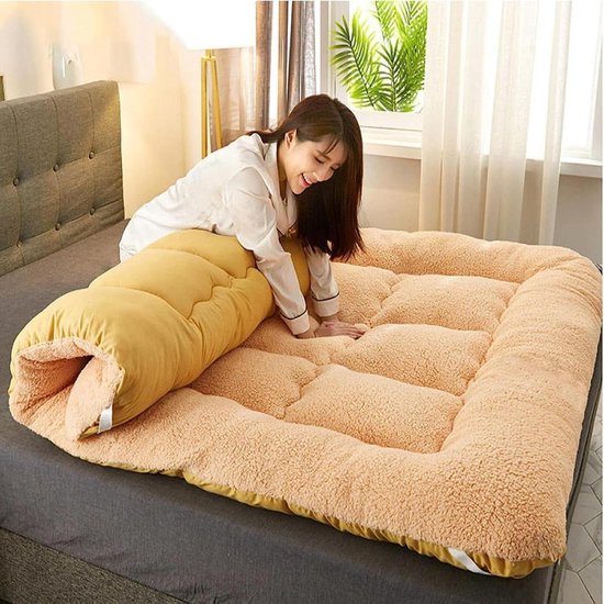 Opvouwbare futonmatras - Vloer slaapmat - Comfortabel slapen - Verdikkend zacht ontwerp - 180 x 200 cm - Grijs