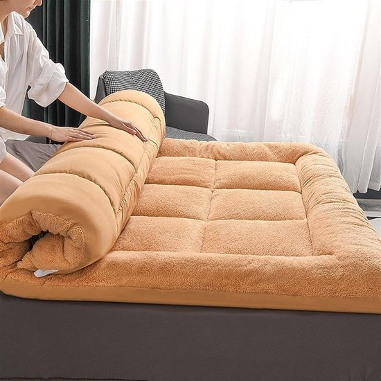 Opvouwbare futonmatras - Vloerbed - Comfortabel slapen - Ergonomisch ontwerp - 180 x 200 cm - Geel