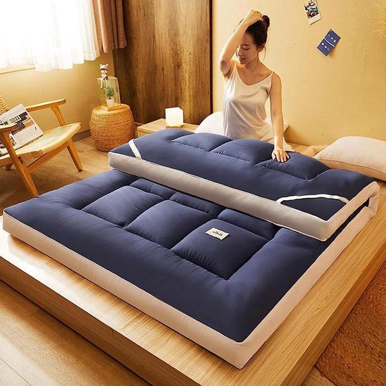 Opvouwbare futonmatras - Vloerbed matras - Comfortabel slapen - Traagschuim vulling - 100 x 200 cm - Grijs