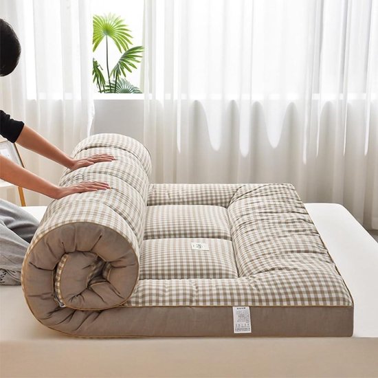 Opvouwbare Futonmatras - Vloermatras Kamperen - Ruimte Besparen - Oprolbaar Ontwerp - 100 x 200 cm - Bruin