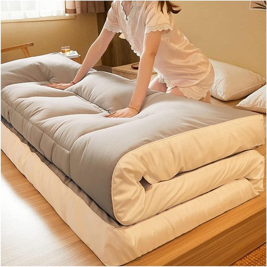 Opvouwbare Futonmatras - Vloermatras Tatami - Comfortabel Slapen - Drielaags Volumeontwerp - 180x200 cm - Grijs