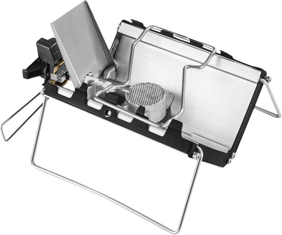 Opvouwbare Gasbrander - Kampeerbrander Tafelbrander - Buiten Koken - Stabiele Driehoekige Constructie - 3500 W - Zilver