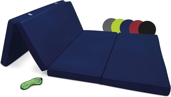 Opvouwbare Gastenmatras 100x200 cm - Reisbed, Logeerbed en Zitelement - Donkerblauw van Merkloos