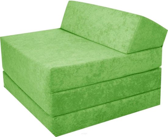 Opvouwbare Gastenmatras - Vouwmatras Logeerbed - Ruimtebesparend Slapen - 3-Delig Schuimontwerp - 200 x 70 cm - Lichtgroen