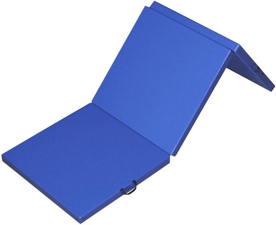 Opvouwbare Gymnastiekmat - Draagbare Vloermat - Thuis Sporten - 5cm Parelkatoen - 180x60cm - Blauw