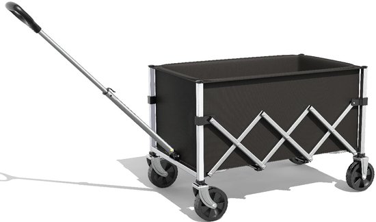 Opvouwbare Handkar - 120 liter - Zwart