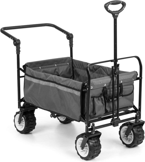 Opvouwbare handkar met telescoopsteel en extra brede banden voor kinderen - tot 70 kg draagvermogen, veilig en praktisch van Sekey