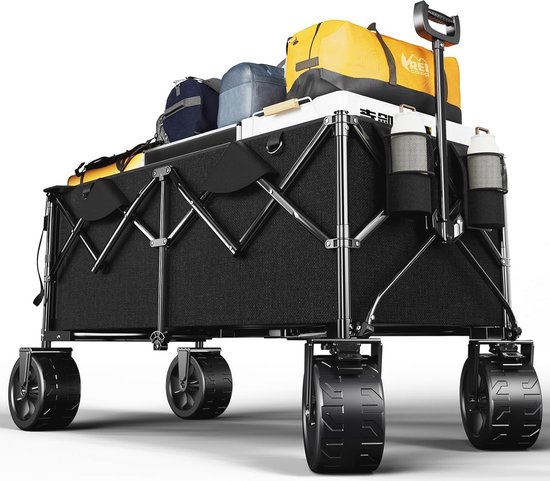 Opvouwbare handwagen voor kinderen tot 200 kg - multifunctioneel voor winkelen, kamperen en tuinieren van Relaxdays
