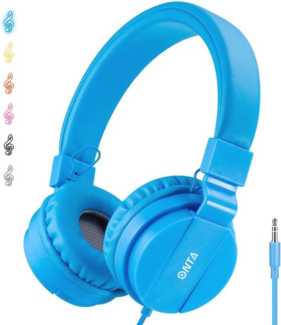 Opvouwbare Hoofdtelefoon voor Kinderen - Comfortabele On Ear Audio Headset in Blauw van Rolfstone
