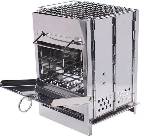 Opvouwbare Houtkachel - Compacte Camping BBQ - Kampeer Barbecue van Luxe Vuur