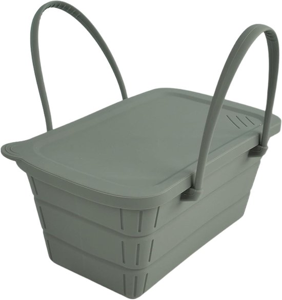 Opvouwbare IJsemmer - Draagbare Bierkoeler - Dranken Koelen - Met Verzegeld Deksel - 22 x 115 x 12 cm - Grijs