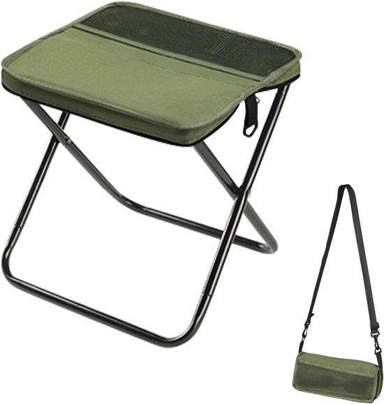 Opvouwbare kampeerstoel - Opvouwbaar Ultralicht Opvouwbaar - draagbare lichtgewicht - campingstoel - Rugzak opvouwbare kruk - met verstelbare schouderriem - Draagbare opvouwbare kruk van Merkloos
