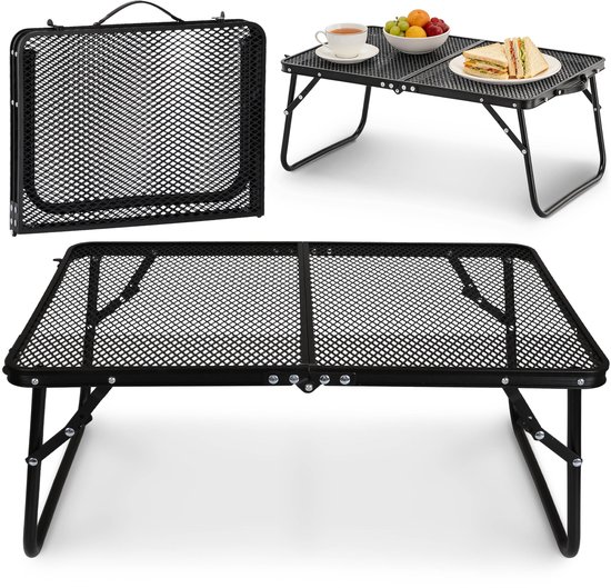 Opvouwbare kampeertafel, draagbare kampeertafel, zwart, compact 60x40x26,5cm van Merkloos