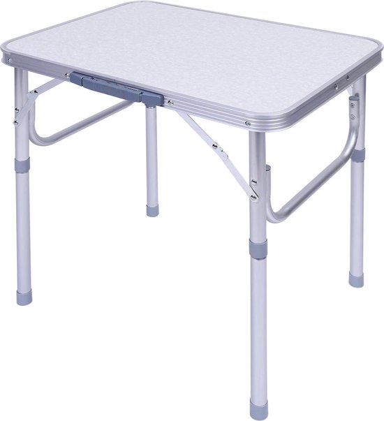 Opvouwbare kampeertafel, draagbare kleine aluminium picknicktafel, in hoogte verstelbare buitenkampeertafel, MDF, lichtgewicht, waterdicht en roestbestendig bureau van Merkloos