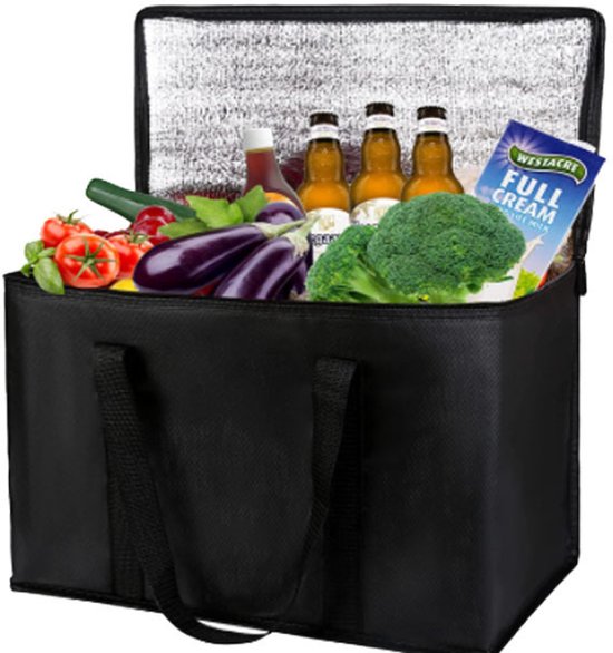 Opvouwbare Koeltas, 51*25,5*33cm Grote Picknicktas, Lunchtas, Thermotas, Geïsoleerde Tas voor Voedseltransport, Kamperen, BBQ, Reizen, Auto, Diepvriestas, Groot van Merkloos