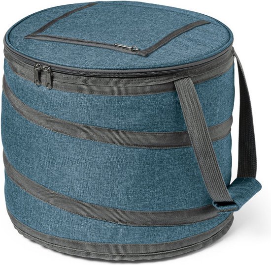 Opvouwbare koeltas blauw/grijs 30 x 26 cm 15 liter - Koeltassen van Aro®
