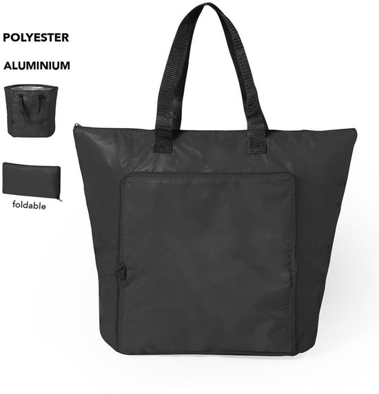Opvouwbare koeltas - Koeltassen - Lunchtas - Koeltasje - 36 x 45 cm - Zwart van Merkloos