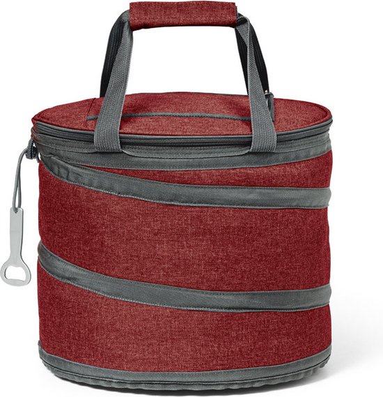 Opvouwbare koeltas rood/grijs 30 x 26 cm 15 liter - Koeltassen van De Witte Lietaer