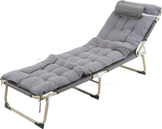 Opvouwbare Ligstoel - Eenpersoons Draagbaar Camping Bedchair - Sterke Draagkracht - Binnen Buiten Gebruik - Verdikte Parel Pad van SENWEI