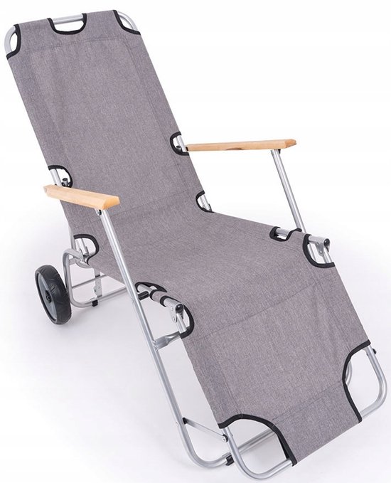 Opvouwbare ligstoel met wielen voor tuin, terras en strand