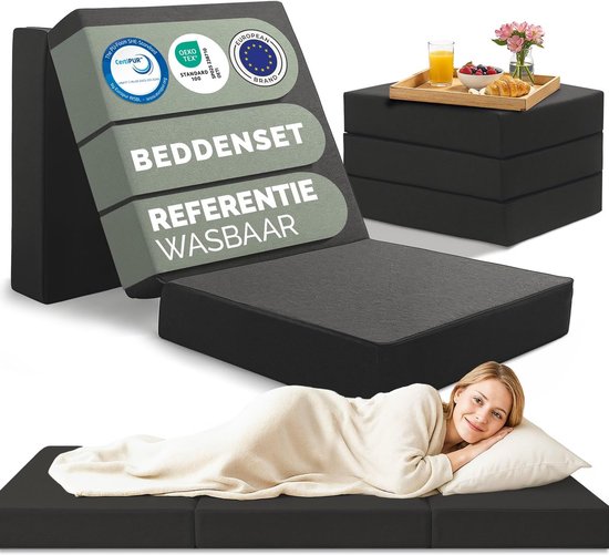 Opvouwbare Matras 90x200 cm - Extra Dikke Slaapmatras voor Volwassenen en Kinderen - Huidvriendelijke en Wasbare Hoes - Ideaal voor Kamperen en Logeren van Milliard