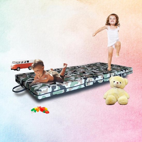 Opvouwbare Matras - Campingmat Gastenmat - Ruimte Besparen - Vuilafstotend Camouflage - 160x200 Cm - Groenbruin