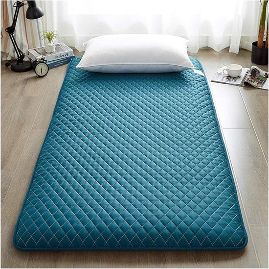 Opvouwbare matras - Draagbare futon - Comfortabel slapen - Zacht en dik - 150 x 200 cm - Blauw