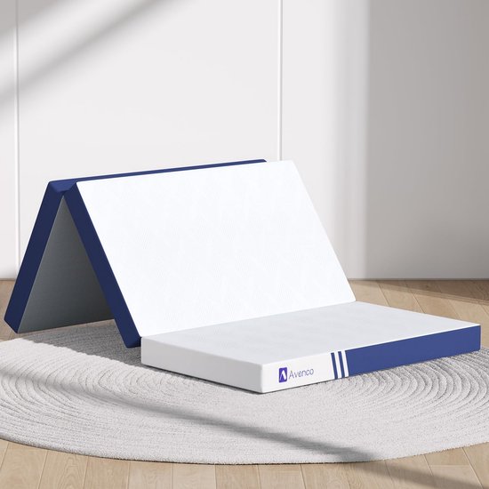 Opvouwbare Matras - Drielaags Matras - Logeren en Kamperen - Afneembare Hoes - 190x99cm - Blauw