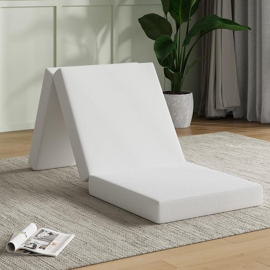 Opvouwbare Matras - Extra Bed - Comfortabel Slapen - 10cm Dik Schuim - Eenpersoons - Grijs