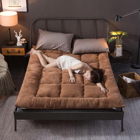 Opvouwbare Matras - Futon Mat Vloermatras - Kamperen en Slapen - Ergonomisch Ontwerp - 90 x 190 cm - Bruin