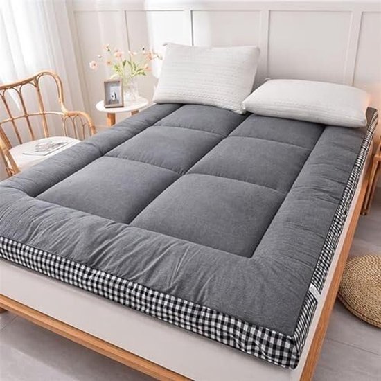 Opvouwbare Matras - Futon Slaapmat - Comfortabel Slapen - Ademende Stof - 120 x 200 cm - Grijs