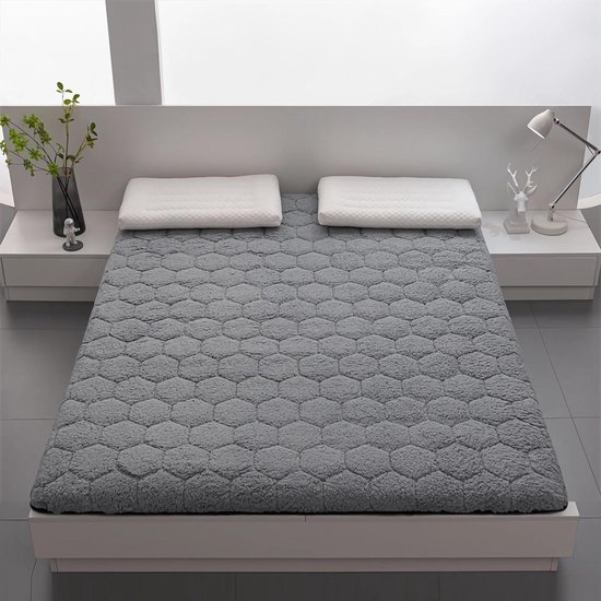 Opvouwbare Matras - Futon Vloerbed - Comfortabel Slapen - Ergonomisch Ontwerp - 1.6 Inch Dikte - Grijs