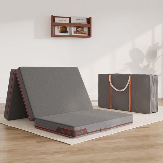 Opvouwbare Matras - Gast Matras - Reizen Kamperen - Ademende Mesh - 10cm Dik - Grijs