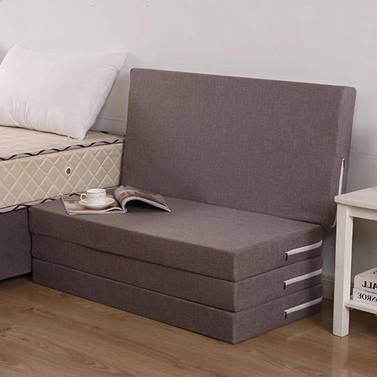 Opvouwbare Matras - Gastematras Kampeermatras - Comfortabel Slapen - Dubbelzijdig Ontwerp - 200x80x8cm - Donkergrijs