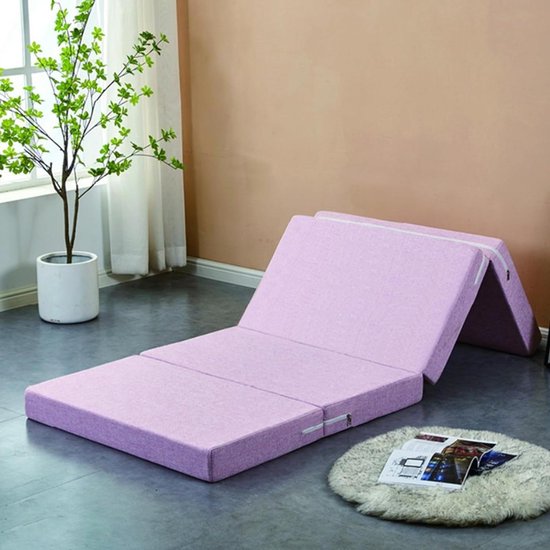 Opvouwbare Matras - Gastematras Slaapmat - Comfortabel Slapen - Wasbare Hoes - 5-10 cm dik - Grijs