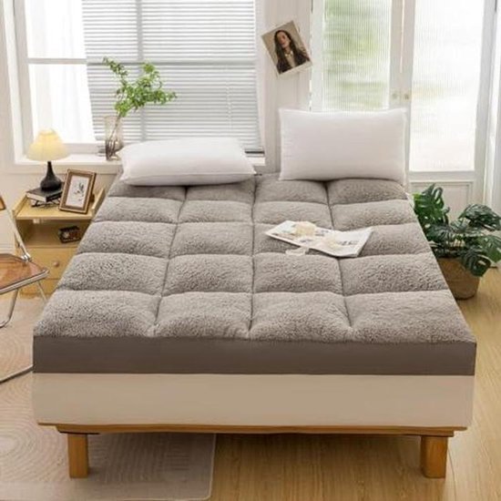 Opvouwbare Matras - Gastenbed - Comfortabel Slapen - Antislip Dubbelzijdig - 90 x 200 cm - Grijs