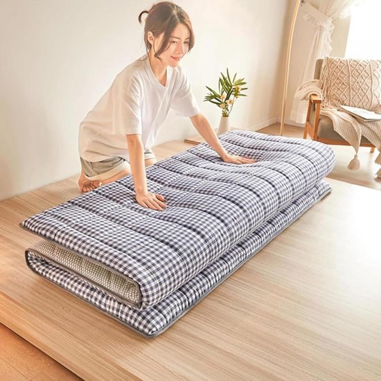 Opvouwbare Matras - Gastenbed Slaapmat - Comfortabel Slapen - Ademend Japans Design - 90 x 200 cm - Grijs